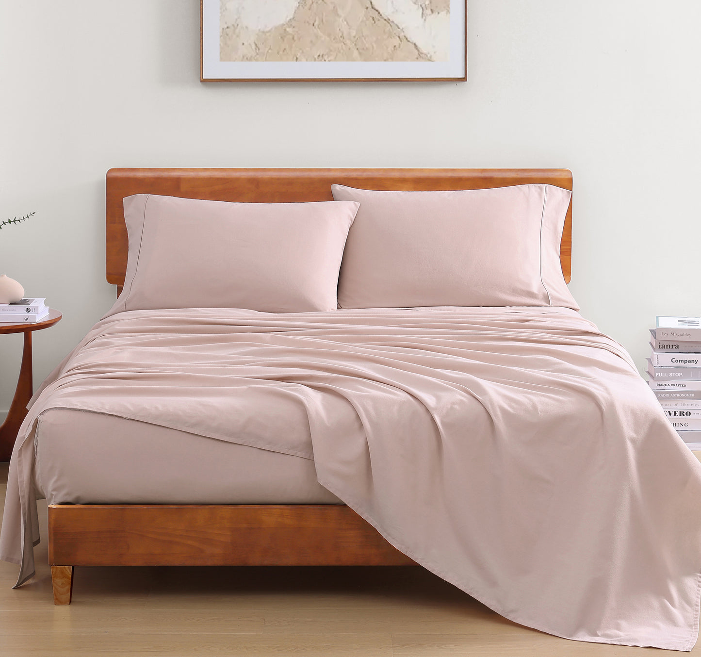 100% Organic Washed Cotton Sheet Set - Sepia Rose