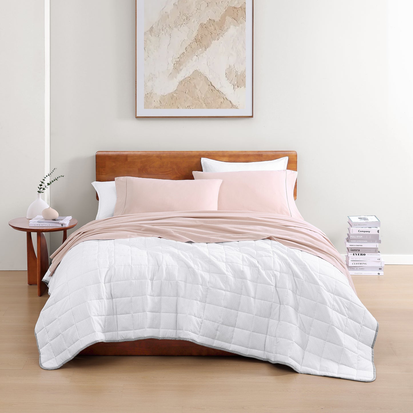 100% Organic Washed Cotton Sheet Set - Sepia Rose