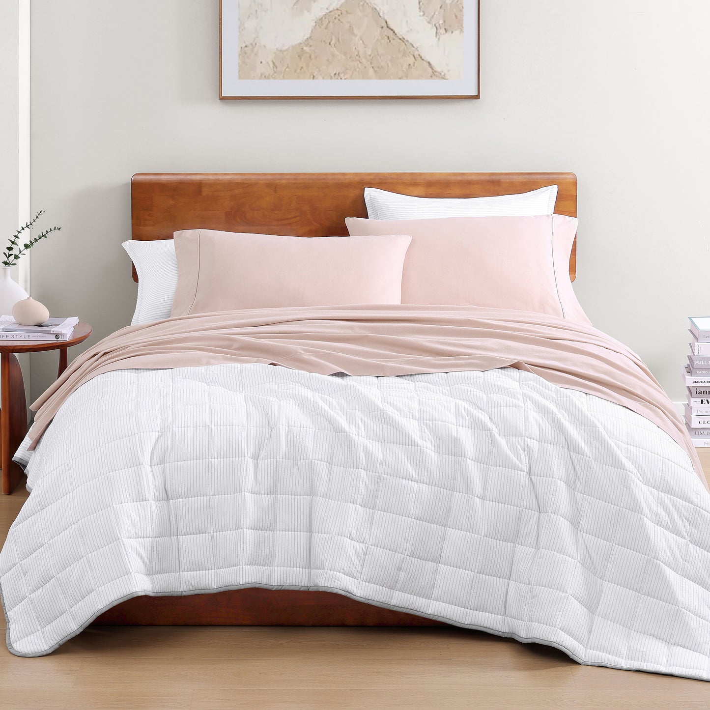 100% Organic Washed Cotton Sheet Set - Sepia Rose