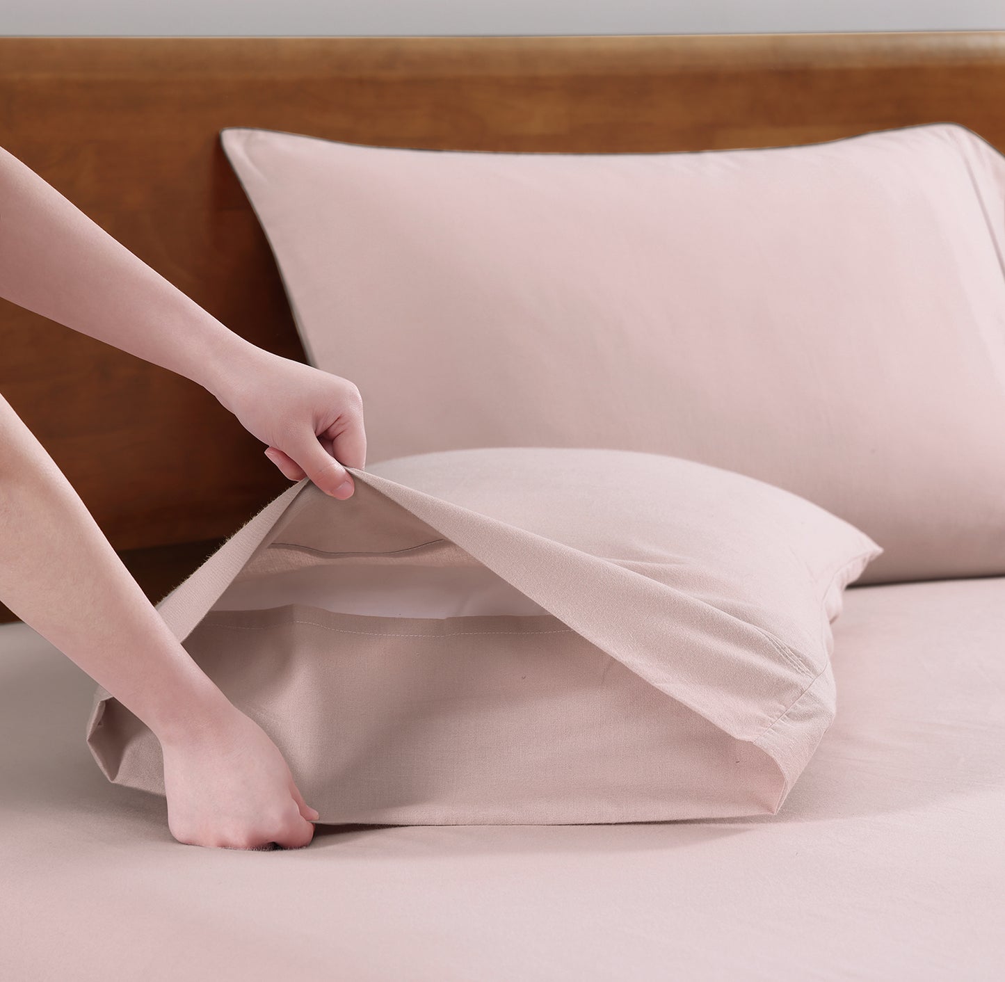 100% Organic Washed Cotton Sheet Set - Sepia Rose