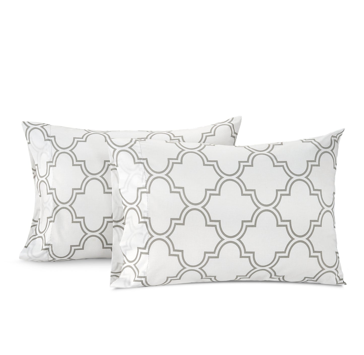 100% Organic Washed Cotton Sheet Set - Trellis Silver