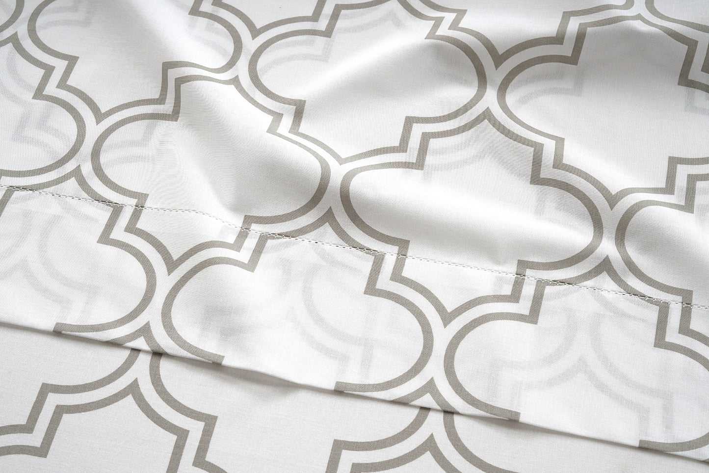 100% Organic Washed Cotton Sheet Set - Trellis Silver