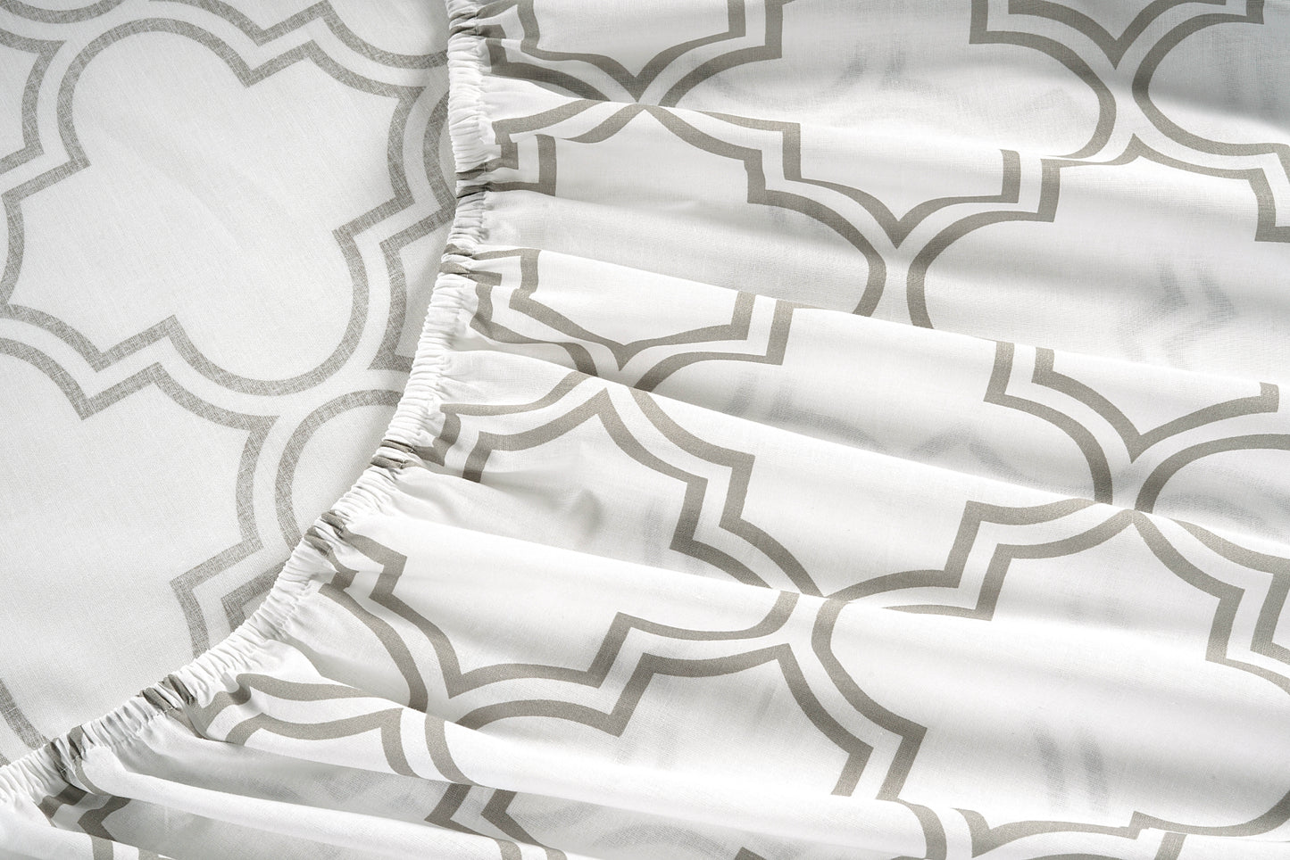 100% Organic Washed Cotton Sheet Set - Trellis Silver