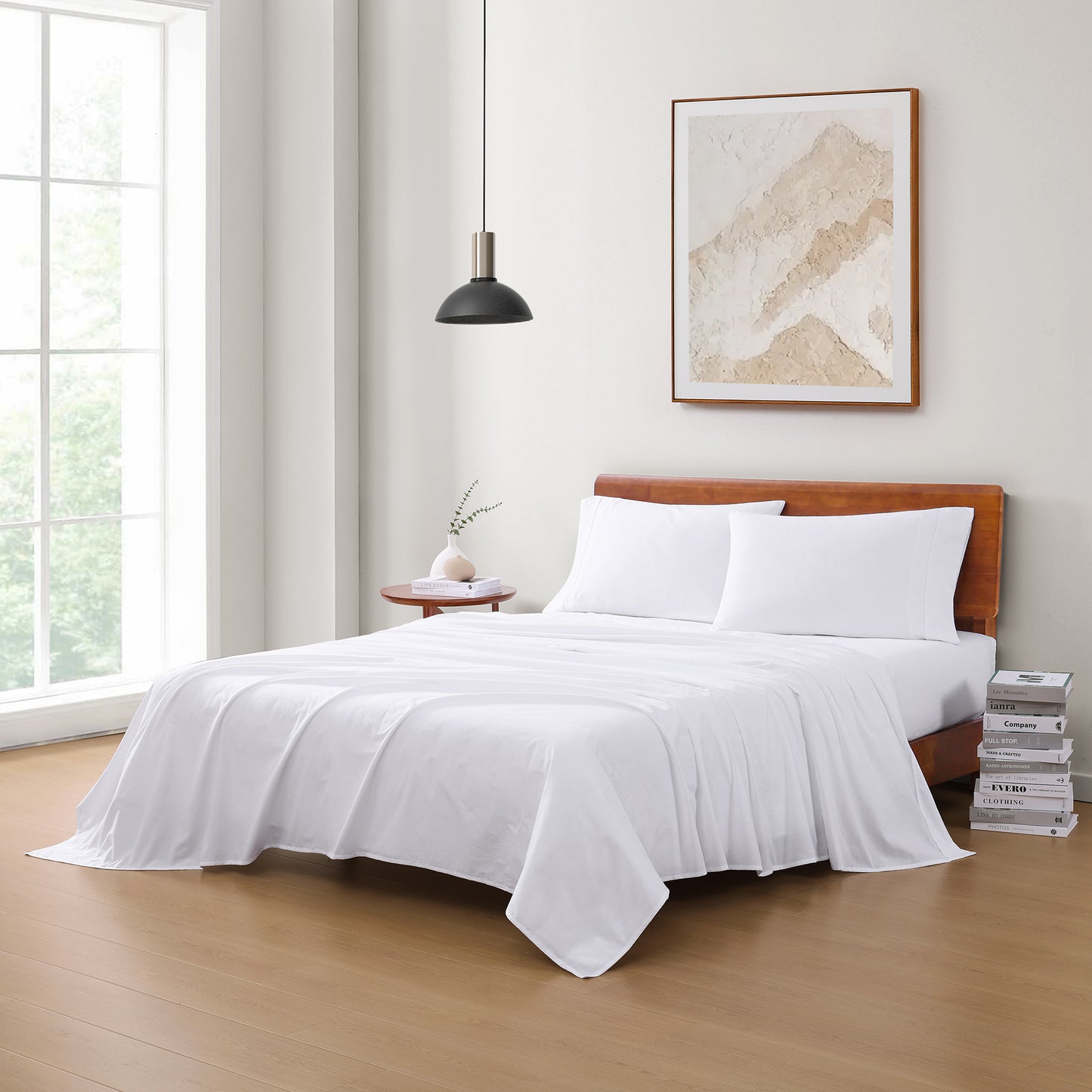 100% Organic Washed Cotton Sheet Set - White