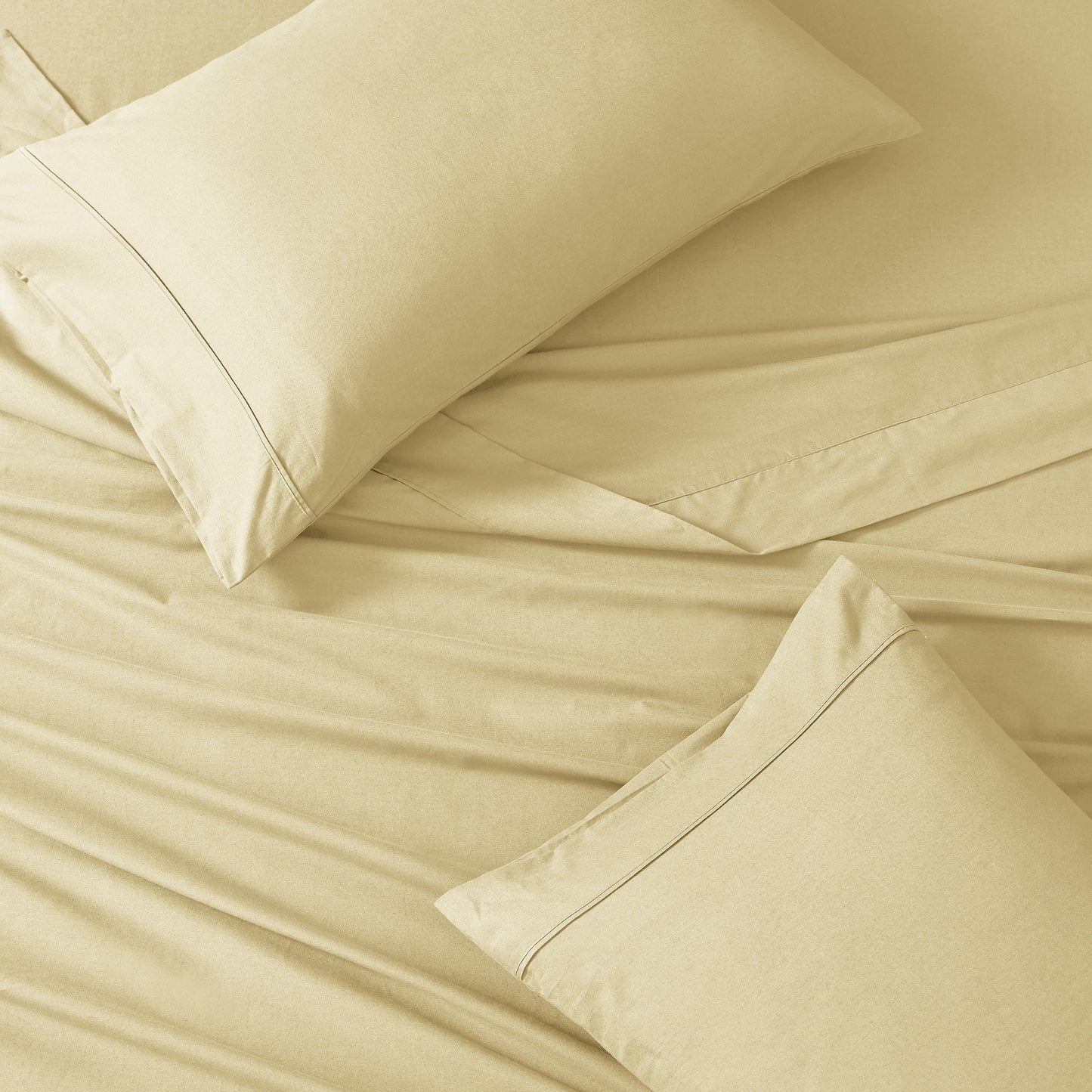100% Organic Washed Cotton Sheet Set - Vanilla