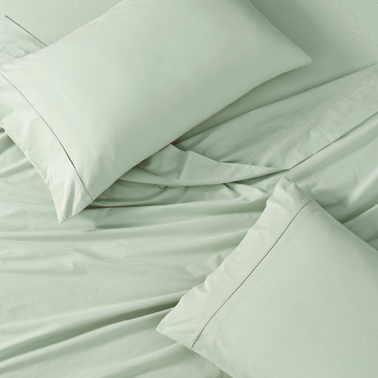 100% Organic Washed Cotton Sheet Set - Cool Blue