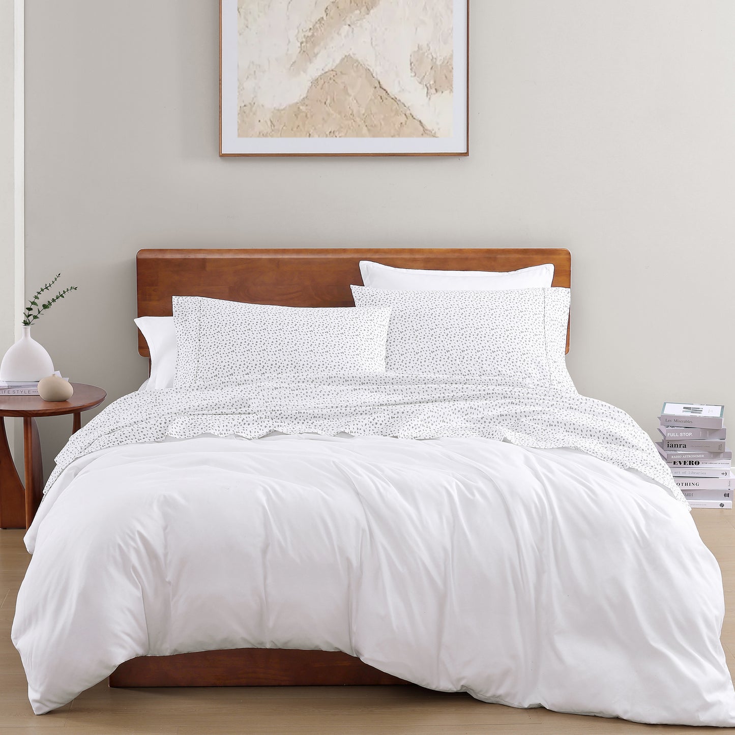 100% Organic Washed Cotton Sheet Set - Haze Grey