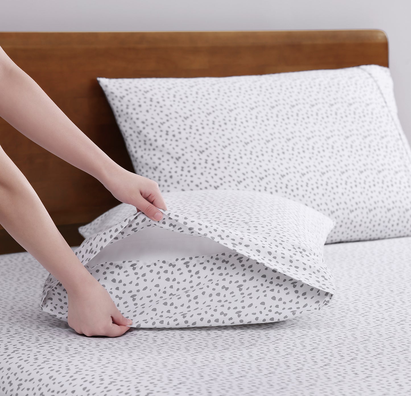 100% Organic Washed Cotton Sheet Set - Haze Grey