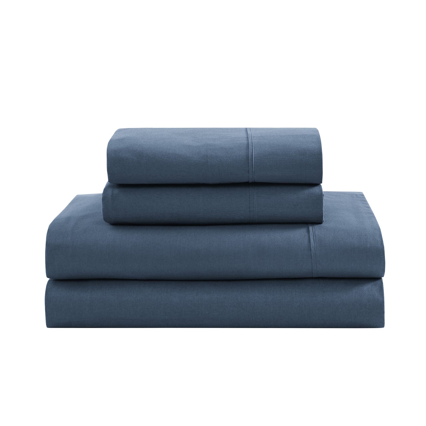 100% Organic Washed Cotton Sheet Set - Navy