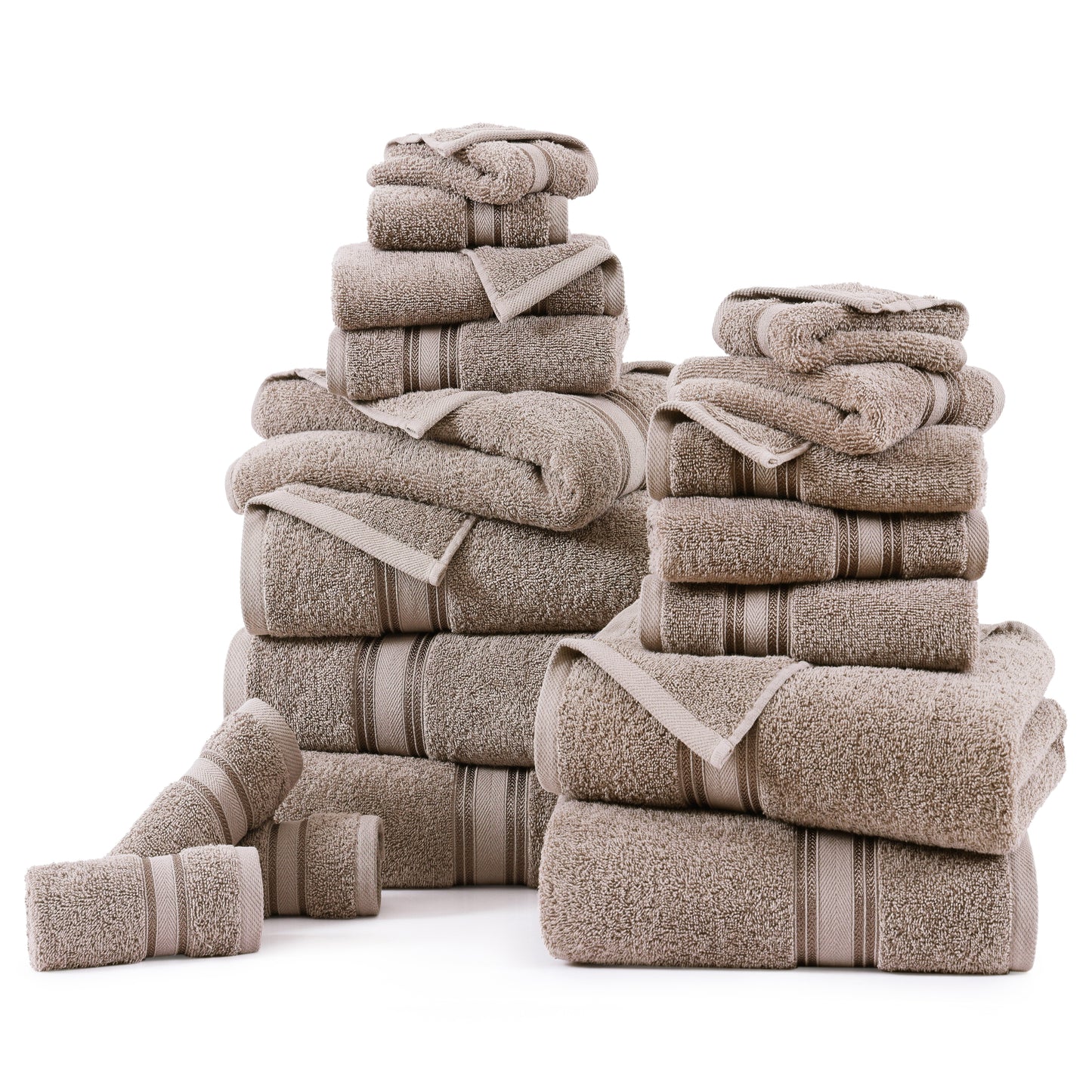 18 Piece 100% Cotton Towel Set 550GSM - Platinum