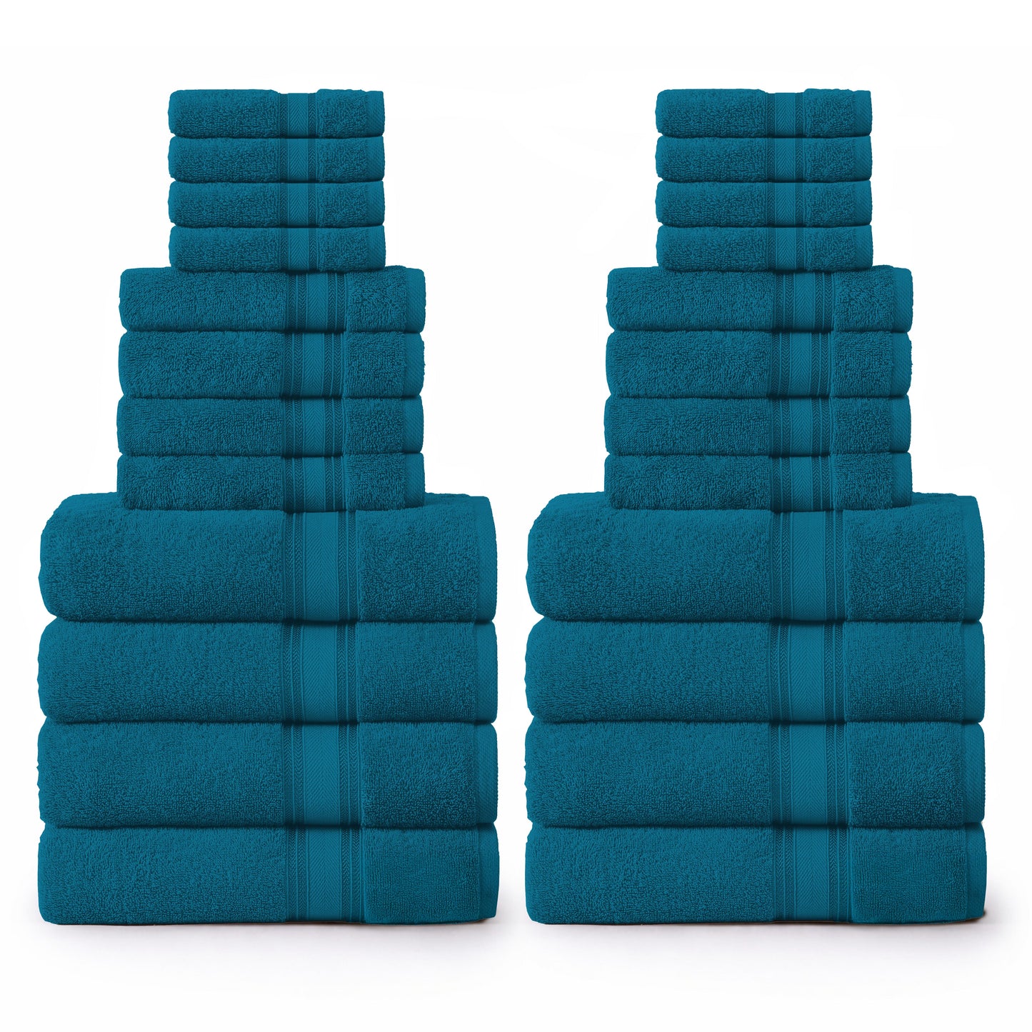 24 Piece 100% Cotton Towel Set 550GSM - Sea Port