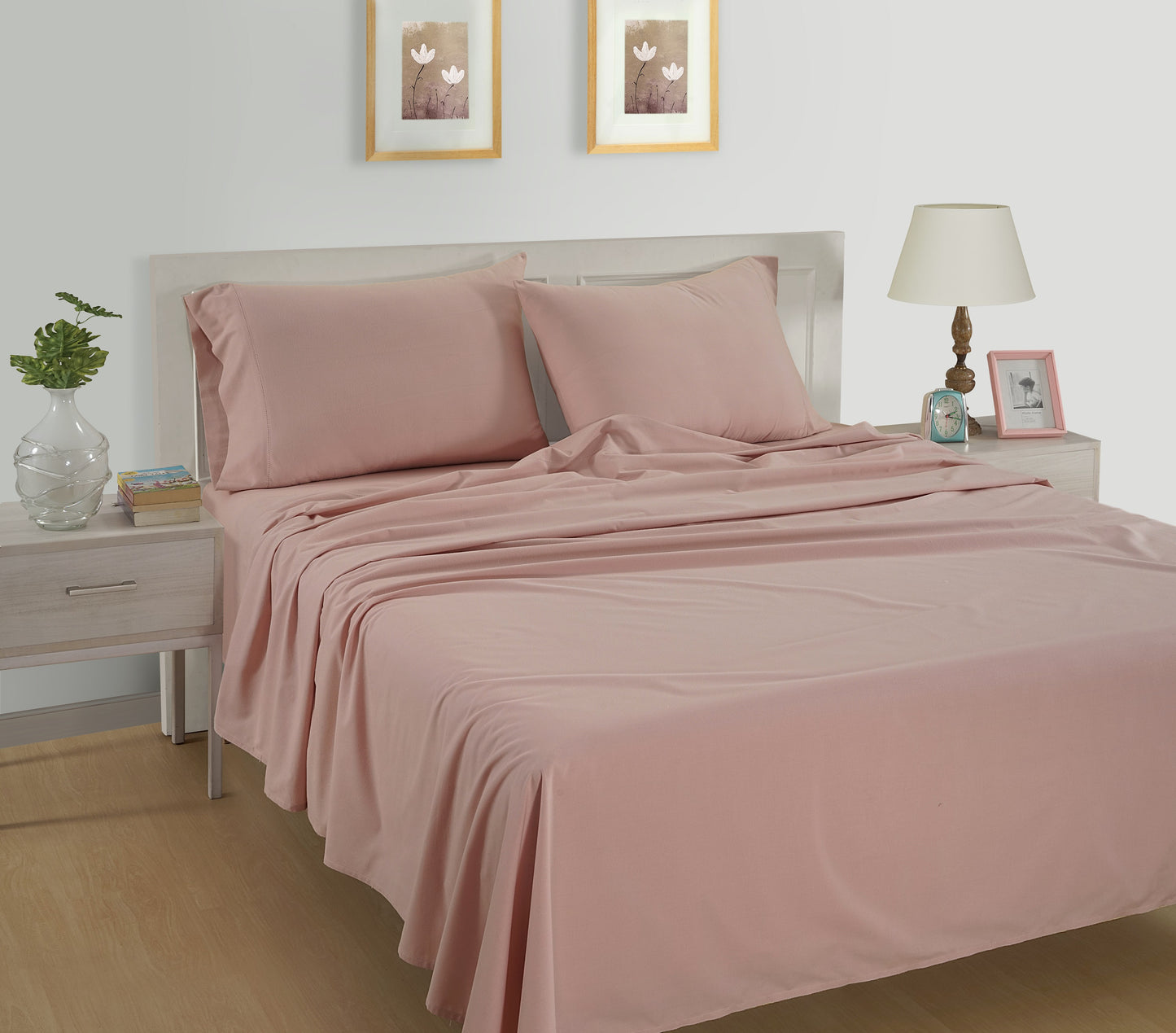 100% Organic Washed Cotton Sheet Set - Sepia Rose