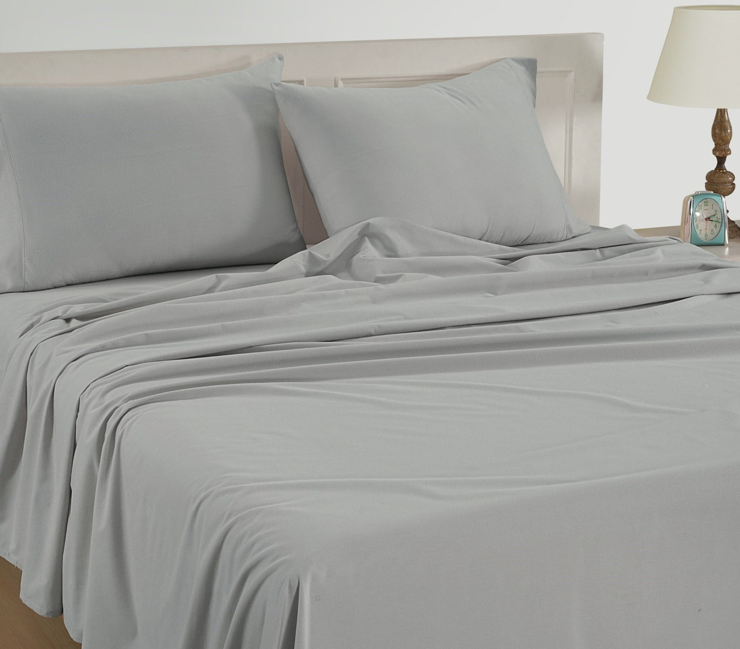 100% Organic Washed Cotton Sheet Set - Sliver