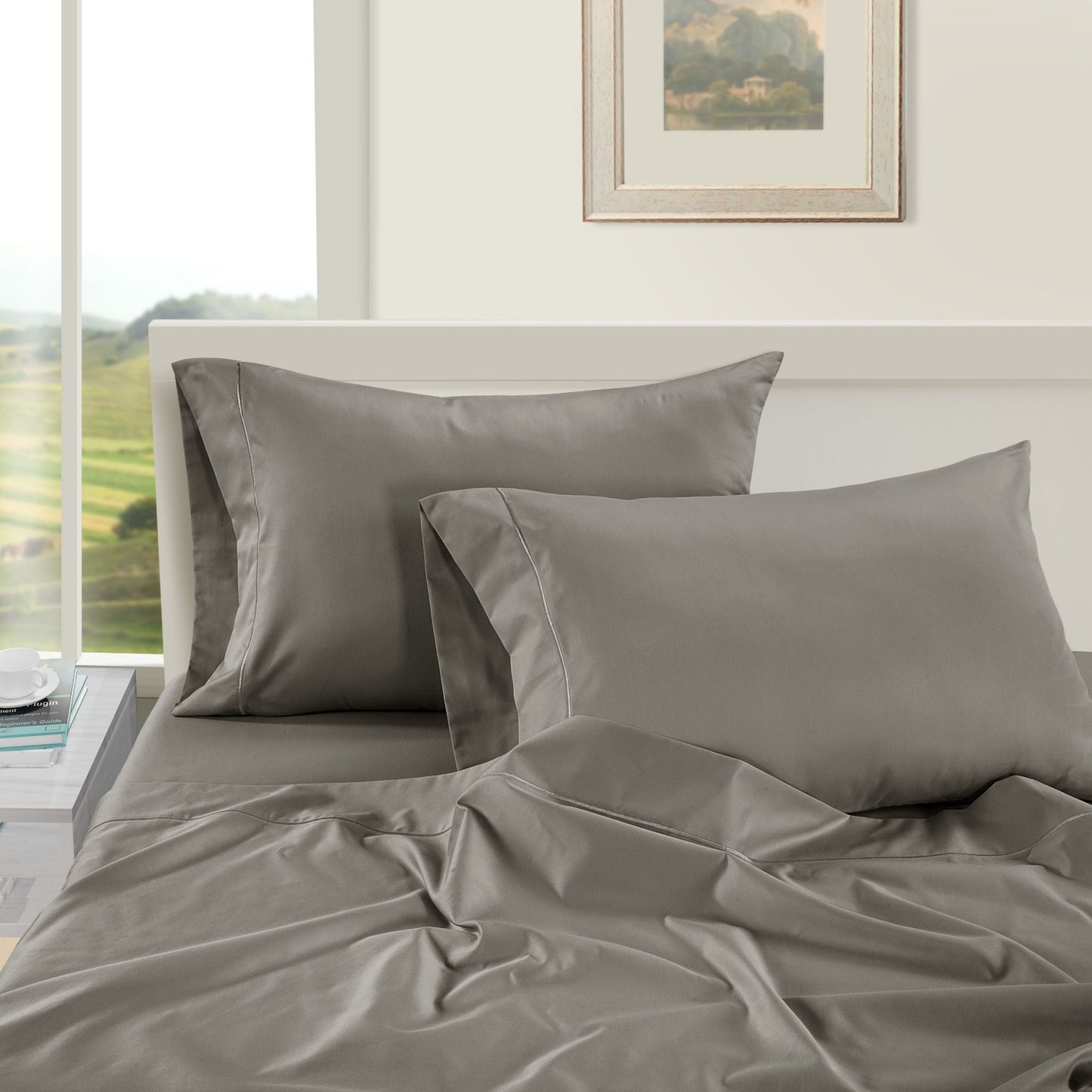 1000TC Pure Egyptian Cotton Sheet Set - Charcoal