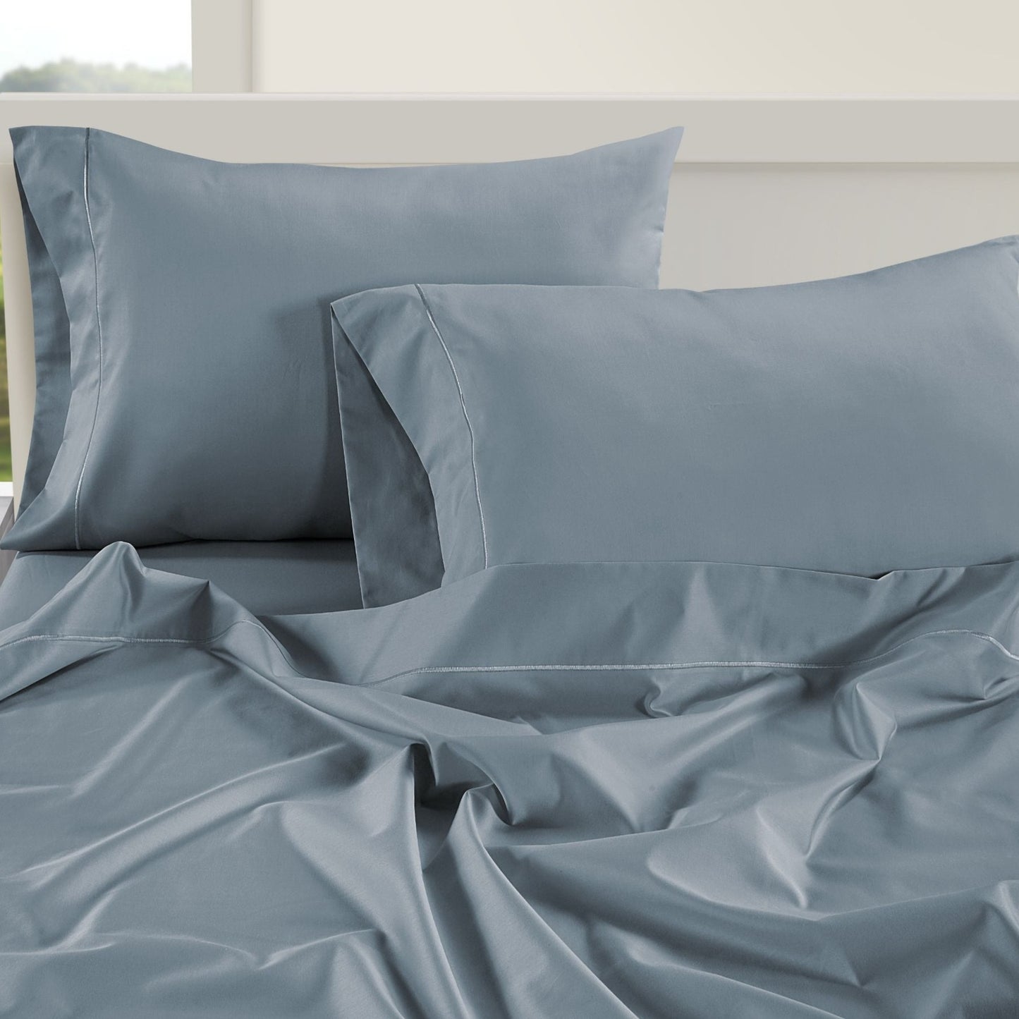 1000TC Pure Egyptian Cotton Sheet Set - French Blue