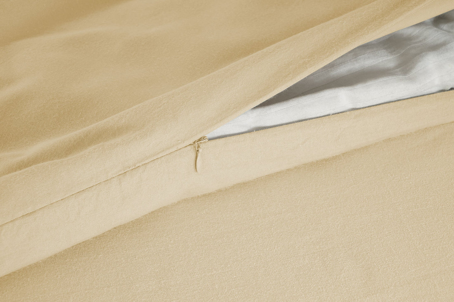 100% Organic Washed Cotton Quilt Cover Set - Vanilla