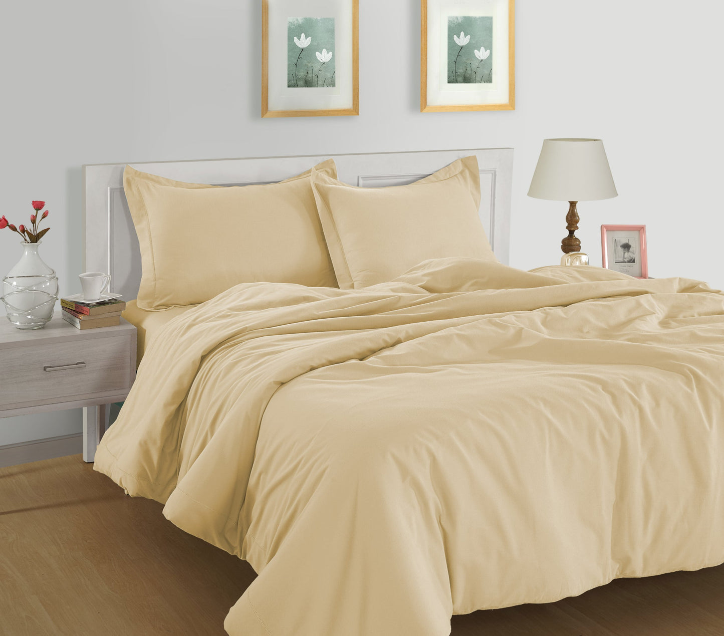 100% Organic Washed Cotton Quilt Cover Set - Vanilla