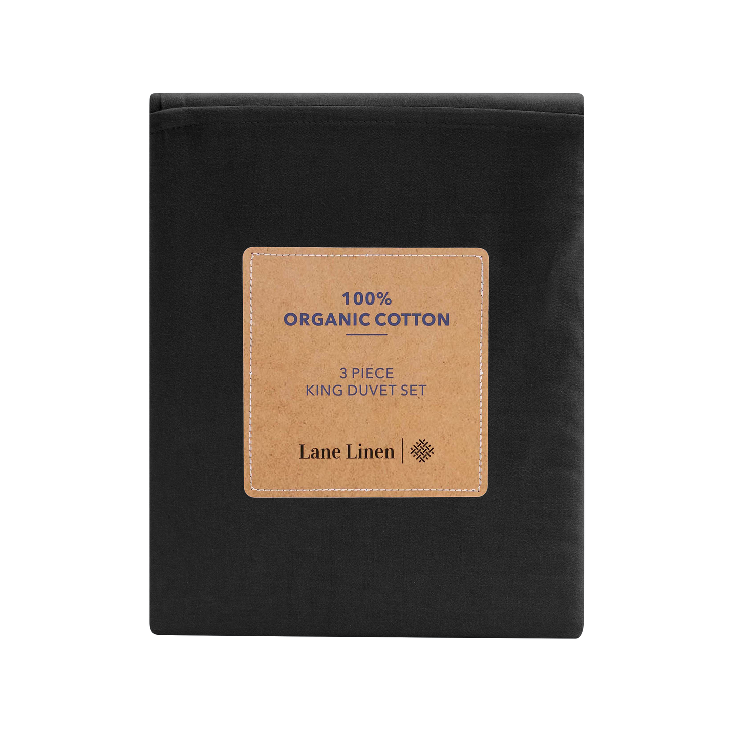 100% Organic Washed Cotton Quilt Cover Set - Black