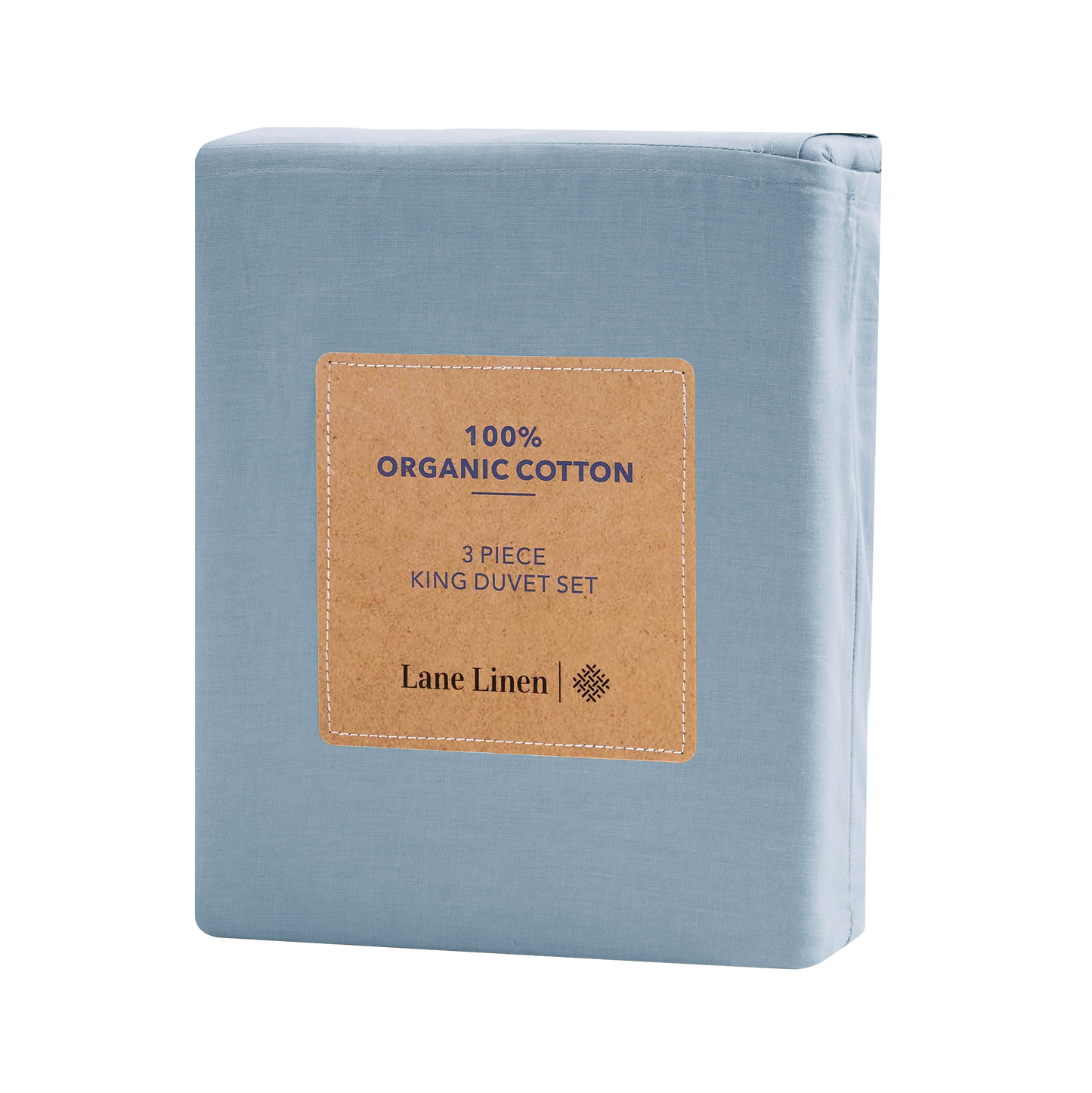 100% Organic Washed Cotton Quilt Cover Set - French Blue