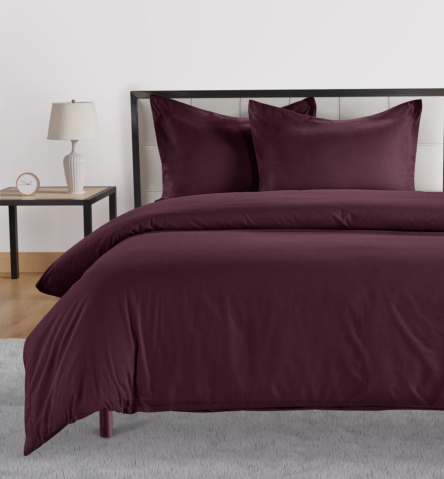 100% Organic Washed Cotton Quilt Cover Set - Windsor Wine