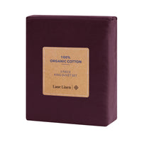 100% Organic Washed Cotton Quilt Cover Set - Windsor Wine
