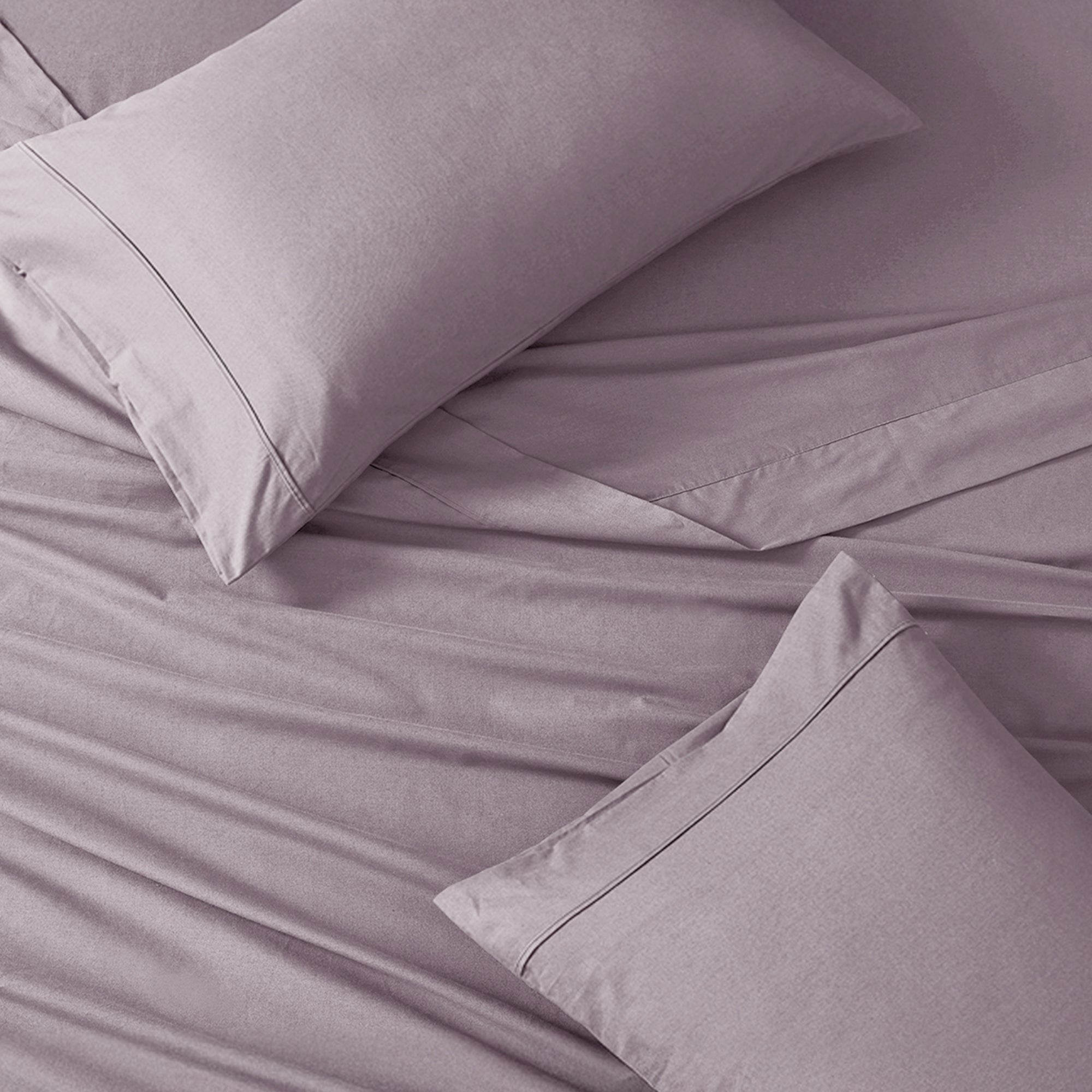 100% Organic Washed Cotton Sheet Set - Lilac