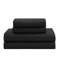 100% Organic Washed Cotton Sheet Set - Black