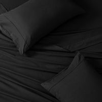 100% Organic Washed Cotton Sheet Set - Black