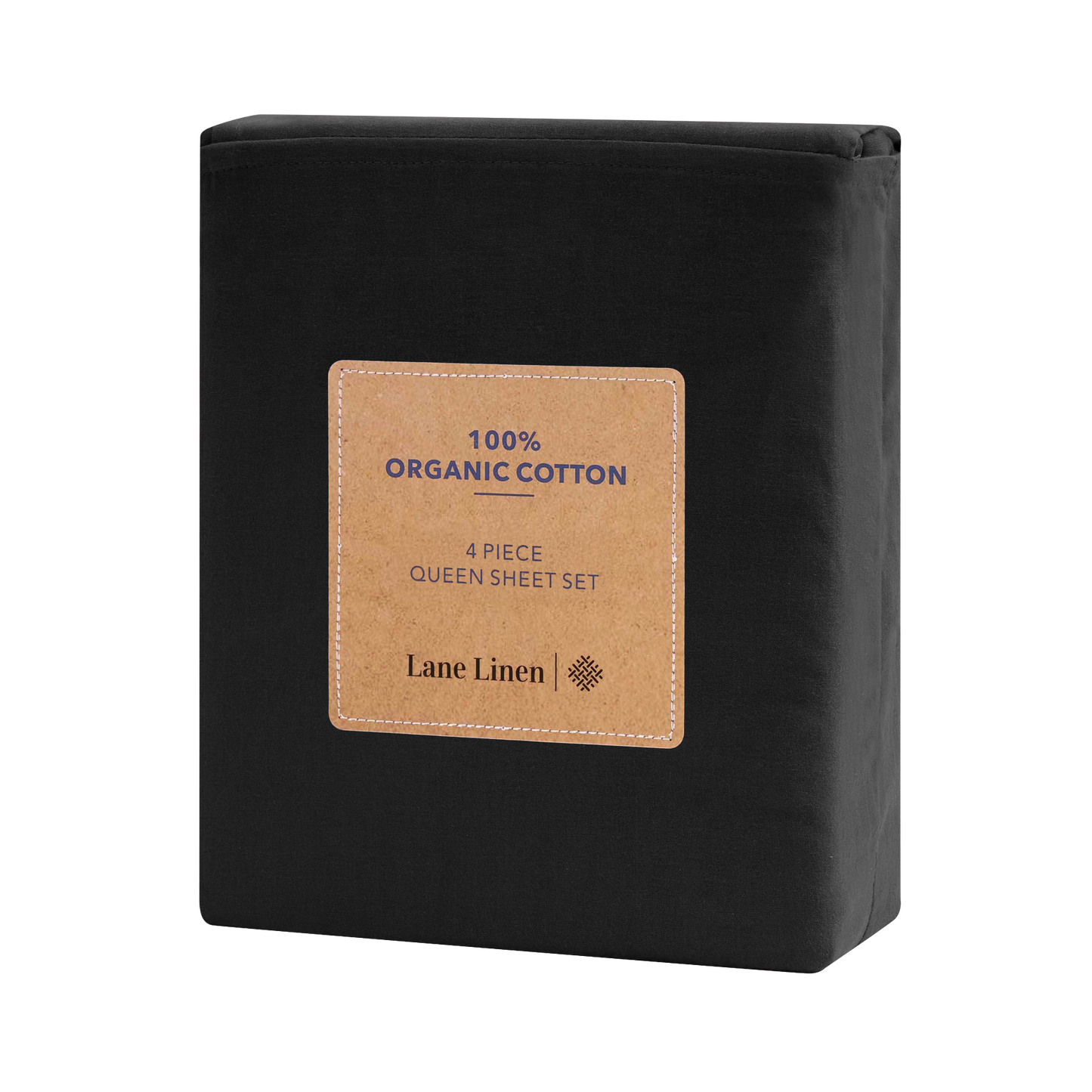 100% Organic Washed Cotton Sheet Set - Black