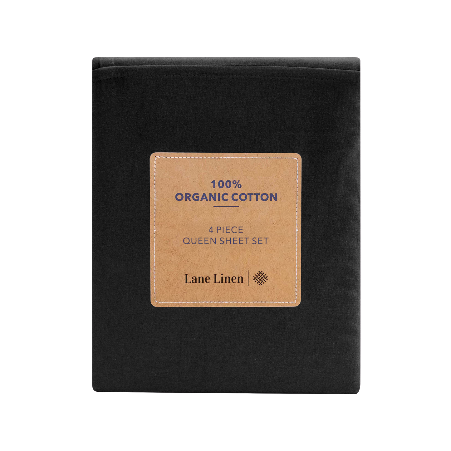 100% Organic Washed Cotton Sheet Set - Black