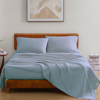 100% Organic Washed Cotton Sheet Set - French Blue