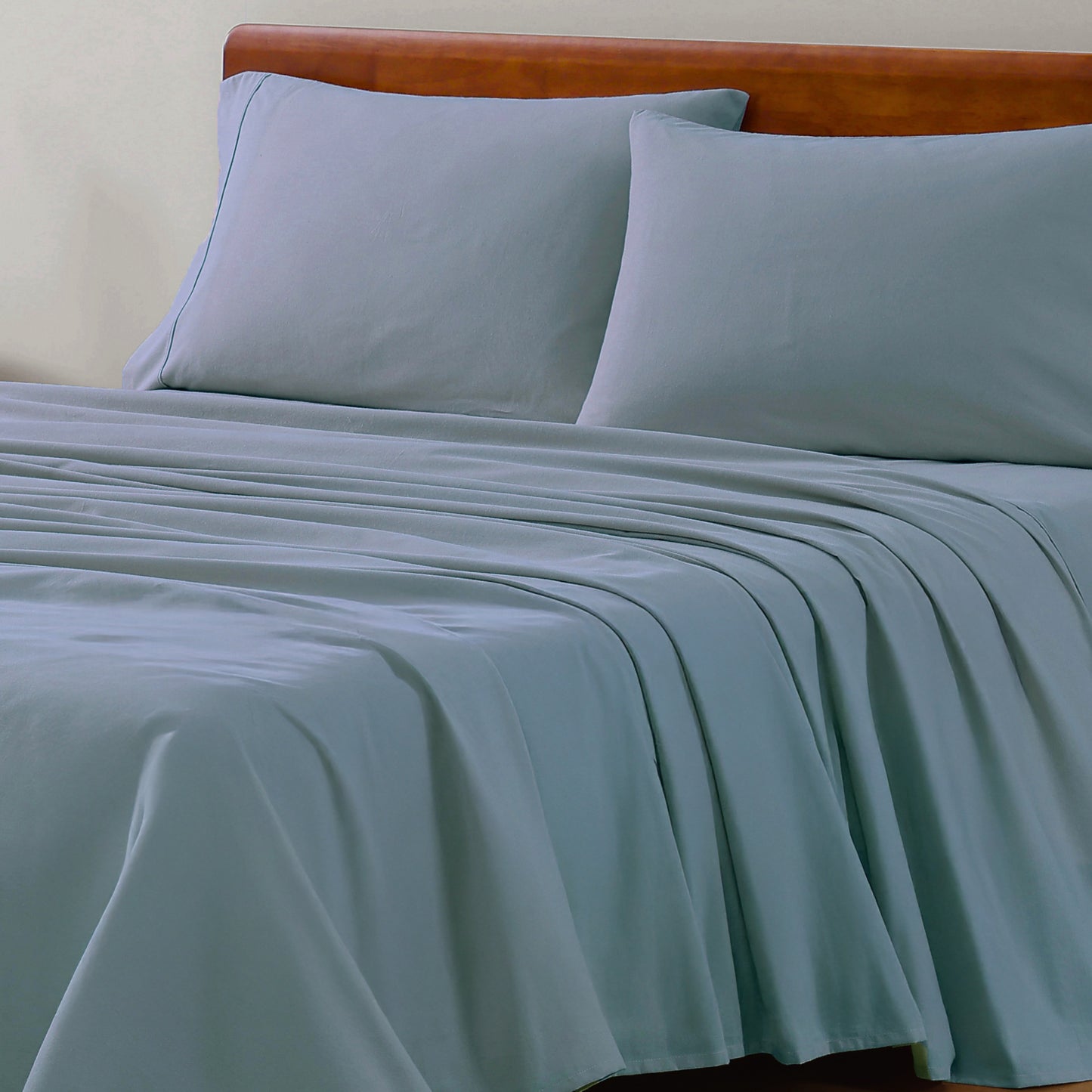 100% Organic Washed Cotton Sheet Set - French Blue