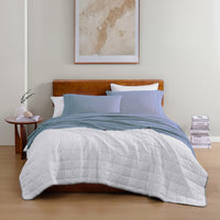 100% Organic Washed Cotton Sheet Set - French Blue