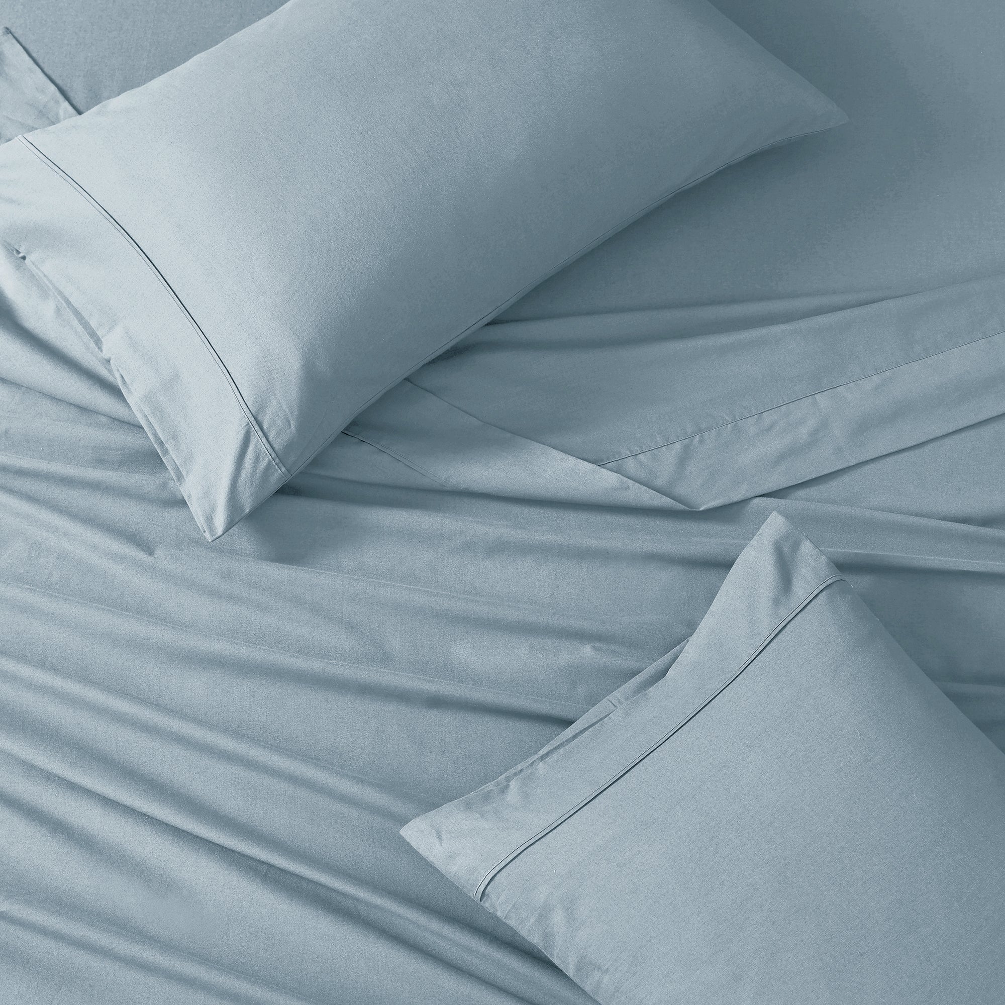 100% Organic Washed Cotton Sheet Set - French Blue