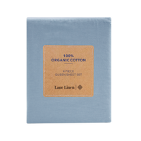 100% Organic Washed Cotton Sheet Set - French Blue