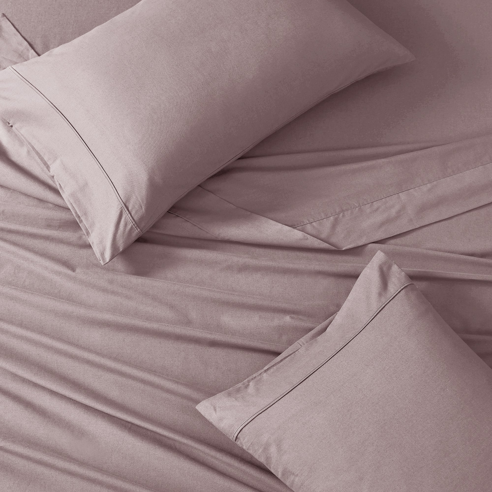 100% Organic Washed Cotton Sheet Set - Lilac