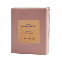 100% Organic Washed Cotton Sheet Set - Rose Dawn