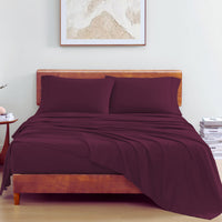 100% Organic Washed Cotton Sheet Set - Windsor Wine