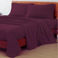 100% Organic Washed Cotton Sheet Set - Windsor Wine