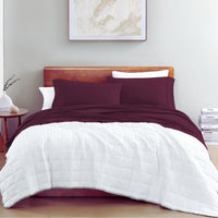 100% Organic Washed Cotton Sheet Set - Windsor Wine