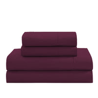 100% Organic Washed Cotton Sheet Set - Windsor Wine