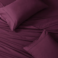 100% Organic Washed Cotton Sheet Set - Windsor Wine