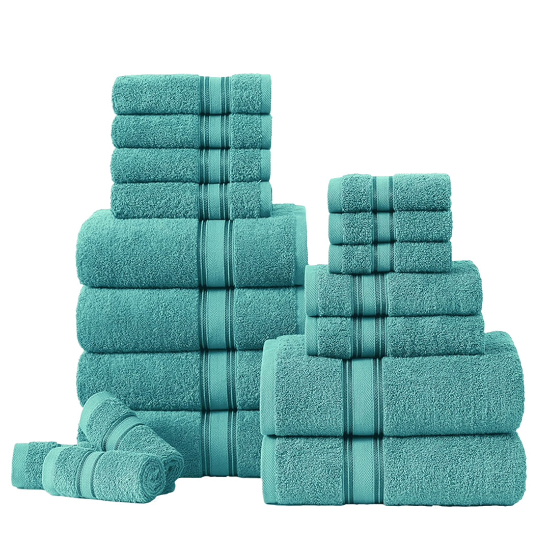 18 Piece 100% Cotton Towel Set 550GSM - Teal