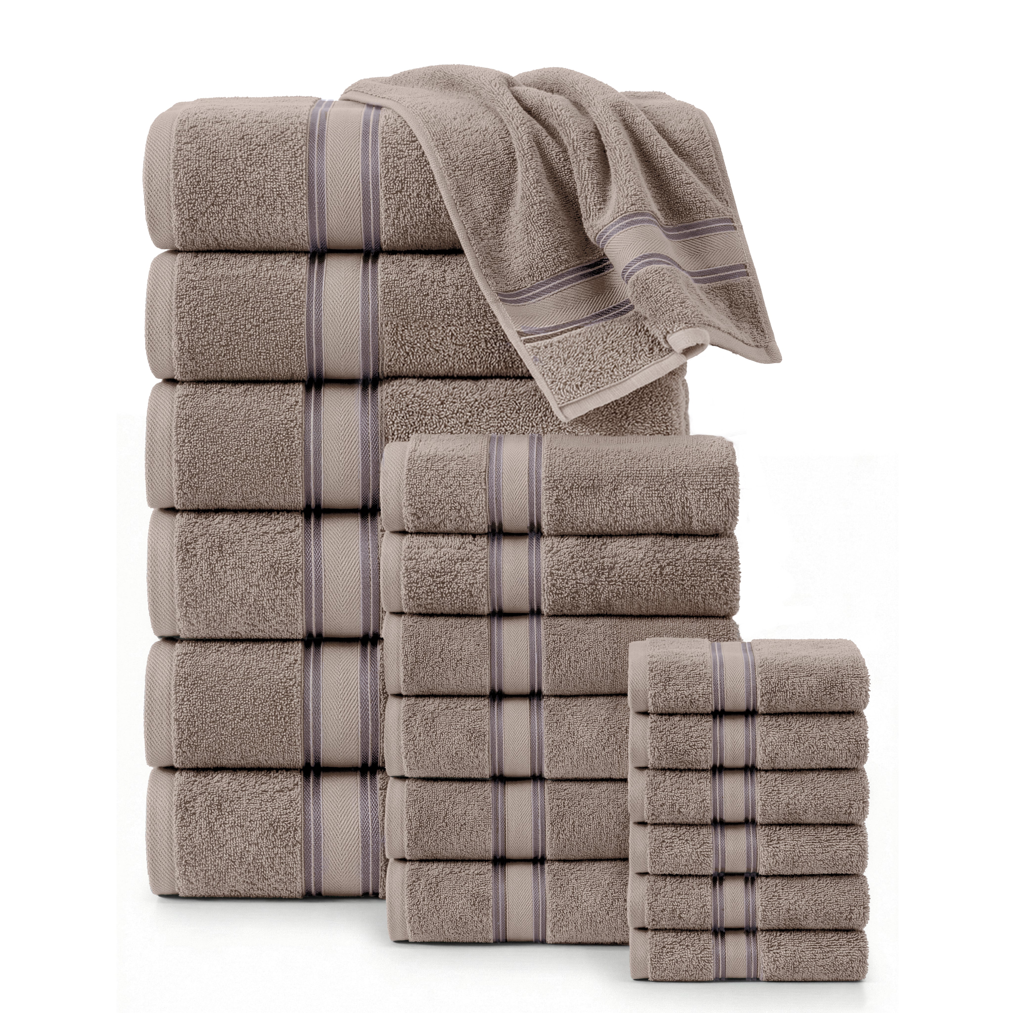18 Piece 100% Cotton Towel Set 550GSM - Platinum