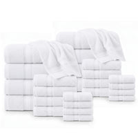 24 Piece 100% Cotton Towel Set 550GSM - White