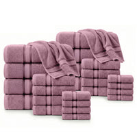 24 Piece 100% Cotton Towel Set 550GSM - Wishful Mauve