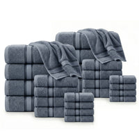 24 Piece 100% Cotton Towel Set 550GSM - Grey