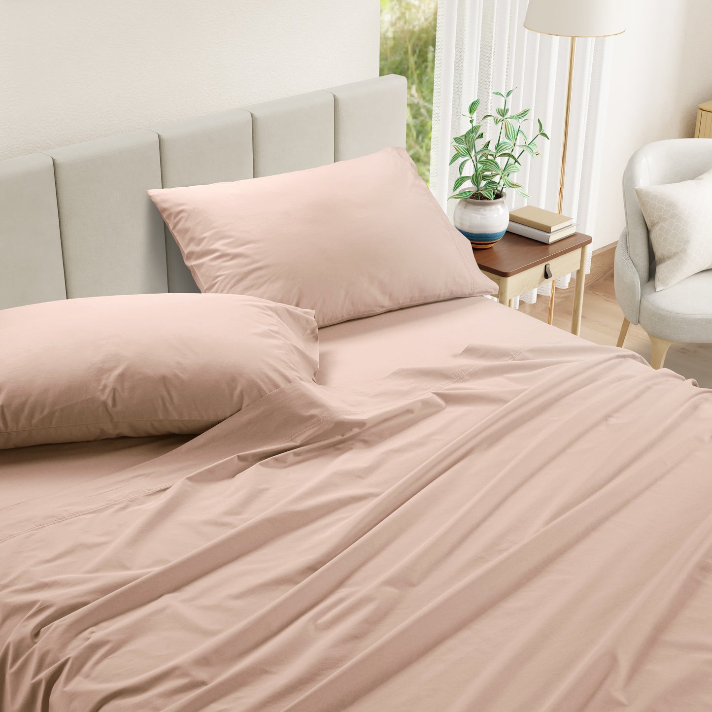 100% Cotton Sheet Set - Sepia Rose