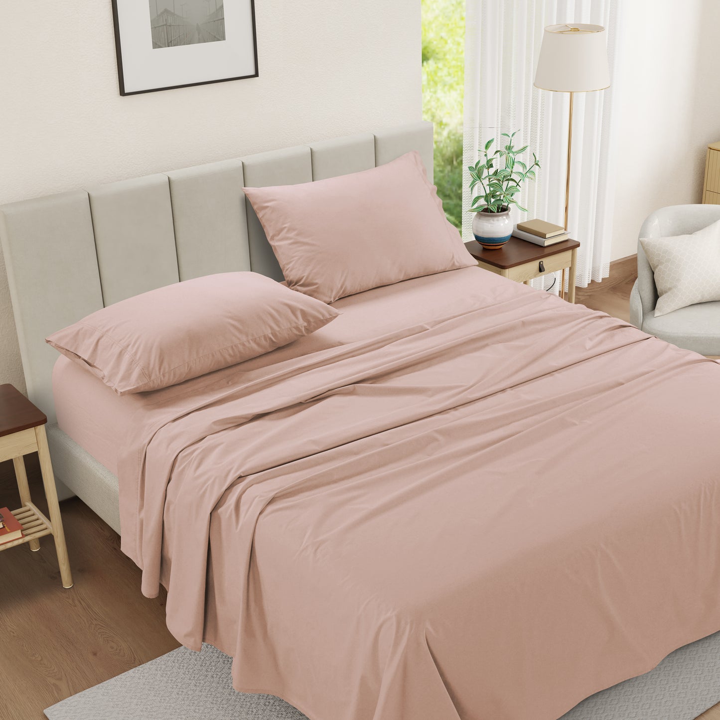 100% Cotton Sheet Set - Sepia Rose