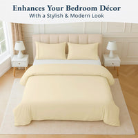 100% Organic Washed Cotton Quilt Cover Set - Vanilla